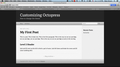 A Sample Octopress Site (click to enlarge)
